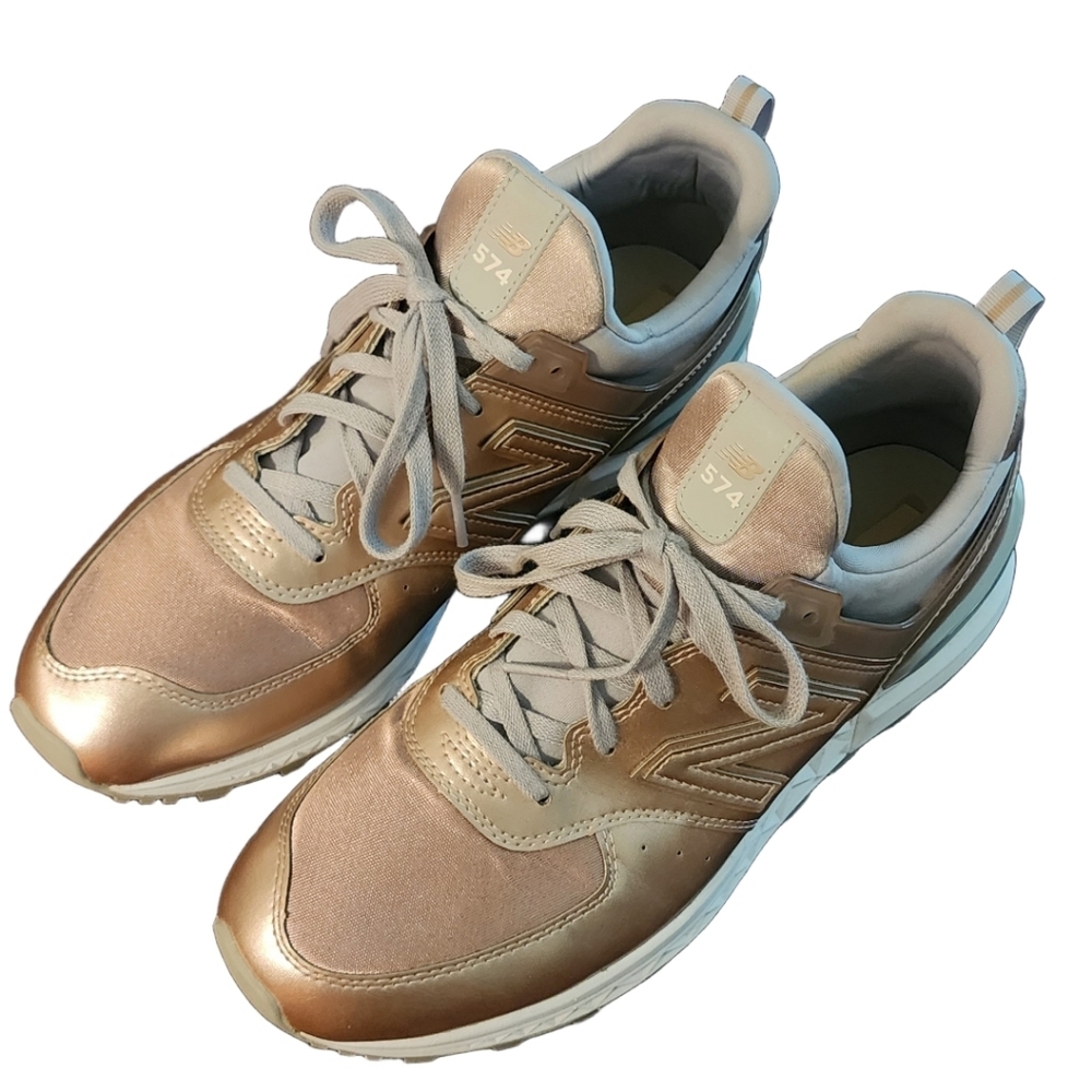 New Balance 574 Rose Gold & Gray Sneakers | Like New | Women's 10